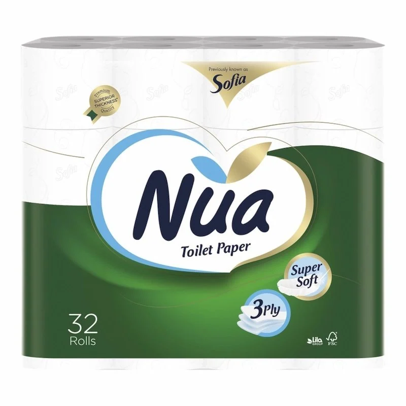 Papier Hygiénique 3 Plis Nua Pack de 32 Rouleaux