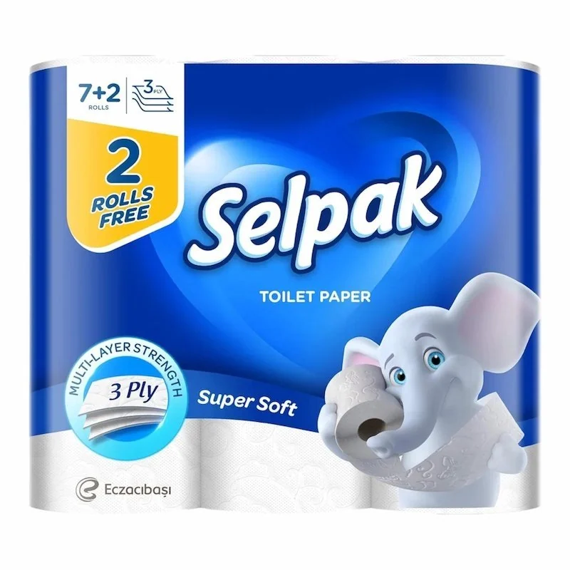 Selpak – Papier Hygiénique 3 Plis Pack de 9 Rouleaux